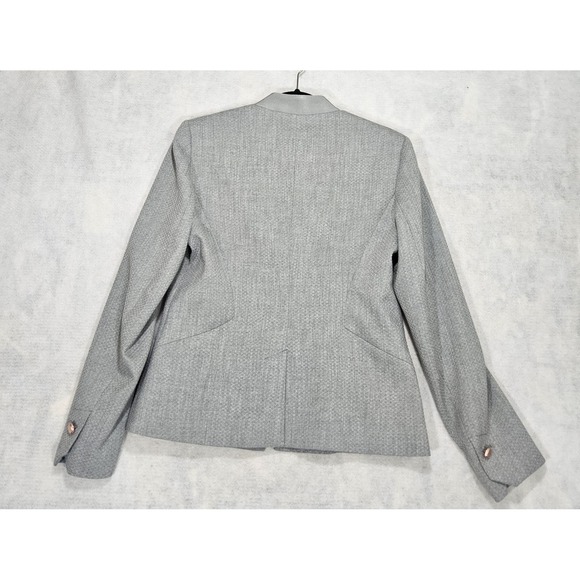 Ted Baker Blazer Sz 3 / US 8 Daizi Textured Tailored Gray Stretch Pockets - Picture 7 of 14